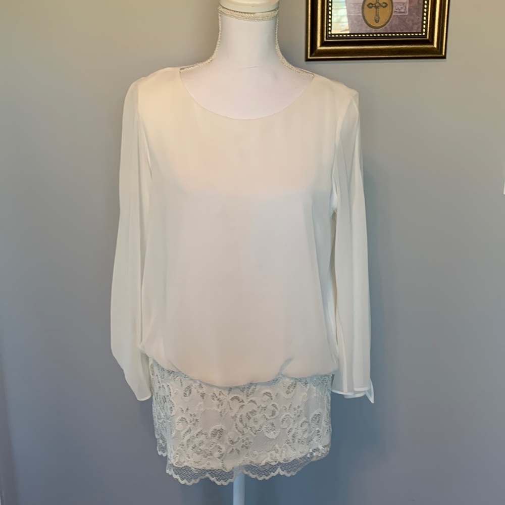 CP cream color long sleeve dressy top